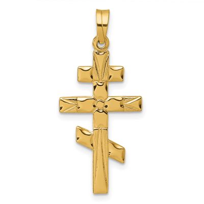 Eastern Orthodox Cross Pendant 14k Gold Polished, MPN: XR2175, UPC: