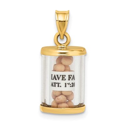 3-D Mustard Seeds Matthew 17 Scroll Pendant 14k Gold, MPN: K9670, UPC: 637218105090