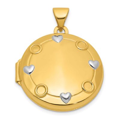 Our Circle of Love.. Black Oil Reversible 20mm Round Locket 14k Gold, MPN: XL874, UPC: