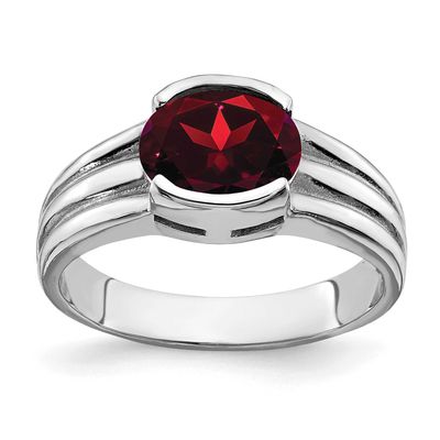 8x6mm Oval Garnet Ring 14k White Gold, MPN: Y4474GA, UPC: 883957401058