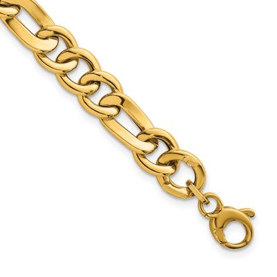 7.5 Inch Figaro Link Bracelet 14k Gold Polished, MPN: SF3171-7.5, UPC: