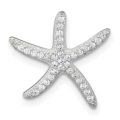 CZ Starfish Chain Slide Pendant 15.05 Inch Sterling Silver Polished, MPN: QG7243P, UPC: