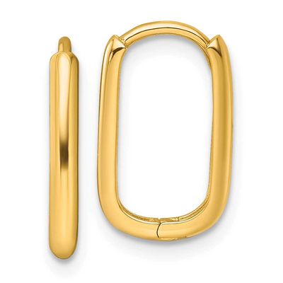 Oval Hinged Hoop Earrings 14k Gold Polished, MPN: YE2230, UPC: