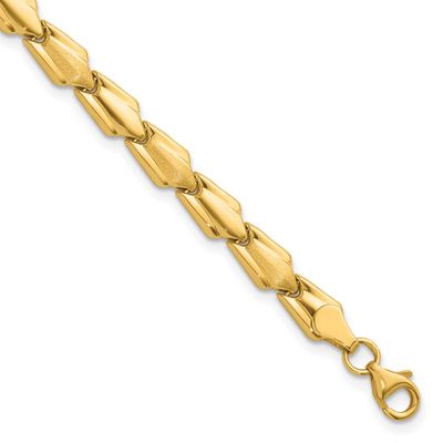 Satin Fancy Link 7.5 In Bracelet 10k Gold Polished, MPN: 10FB2044-7.5, UPC: