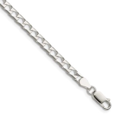 4mm Diamond-cut Square Curb Chain 24 Inch Sterling Silver, MPN: QFOC150-24, UPC: