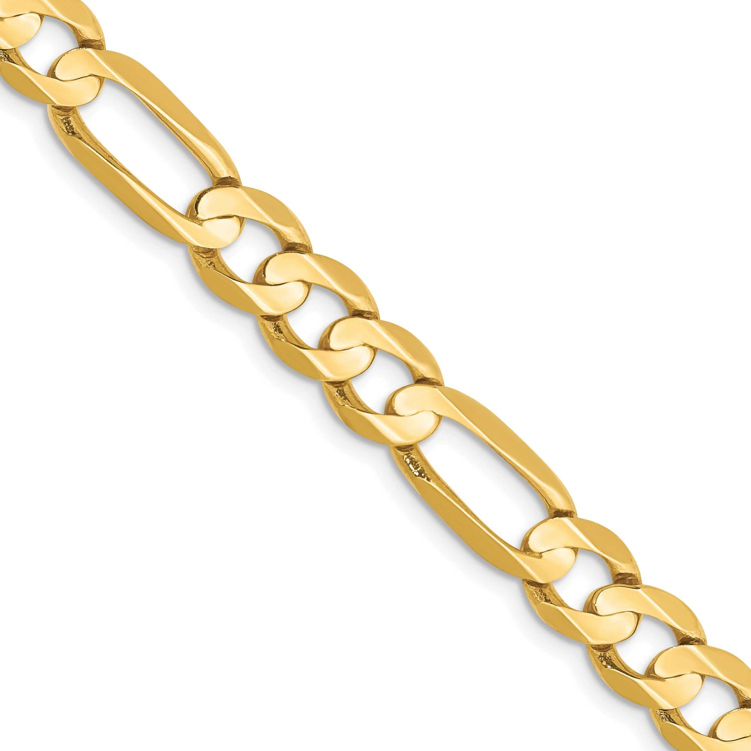 10.0mm Concave Open Figaro Chain 24 Inch 14k Gold, MPN: LFG250-24, UPC: