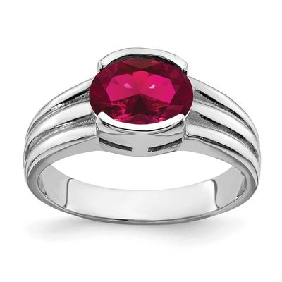 8x6mm Oval Created Ruby Ring 14k White Gold, MPN: Y4474CR, UPC: 883957400433