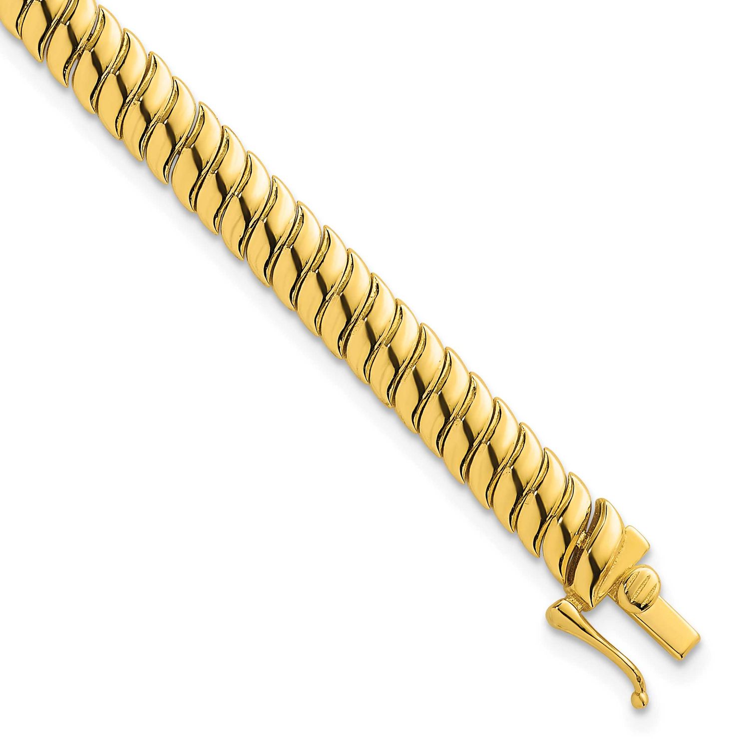 Fancy 5.8mm S Link 7 Inch Bracelet Sterling Silver Gold-Tone Polished, MPN: QG6825GP-7, UPC: