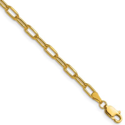 3.7mm Semi-Solid Beveled Paperclip Chain 26 Inch 14k Gold, MPN: BC208-26, UPC: