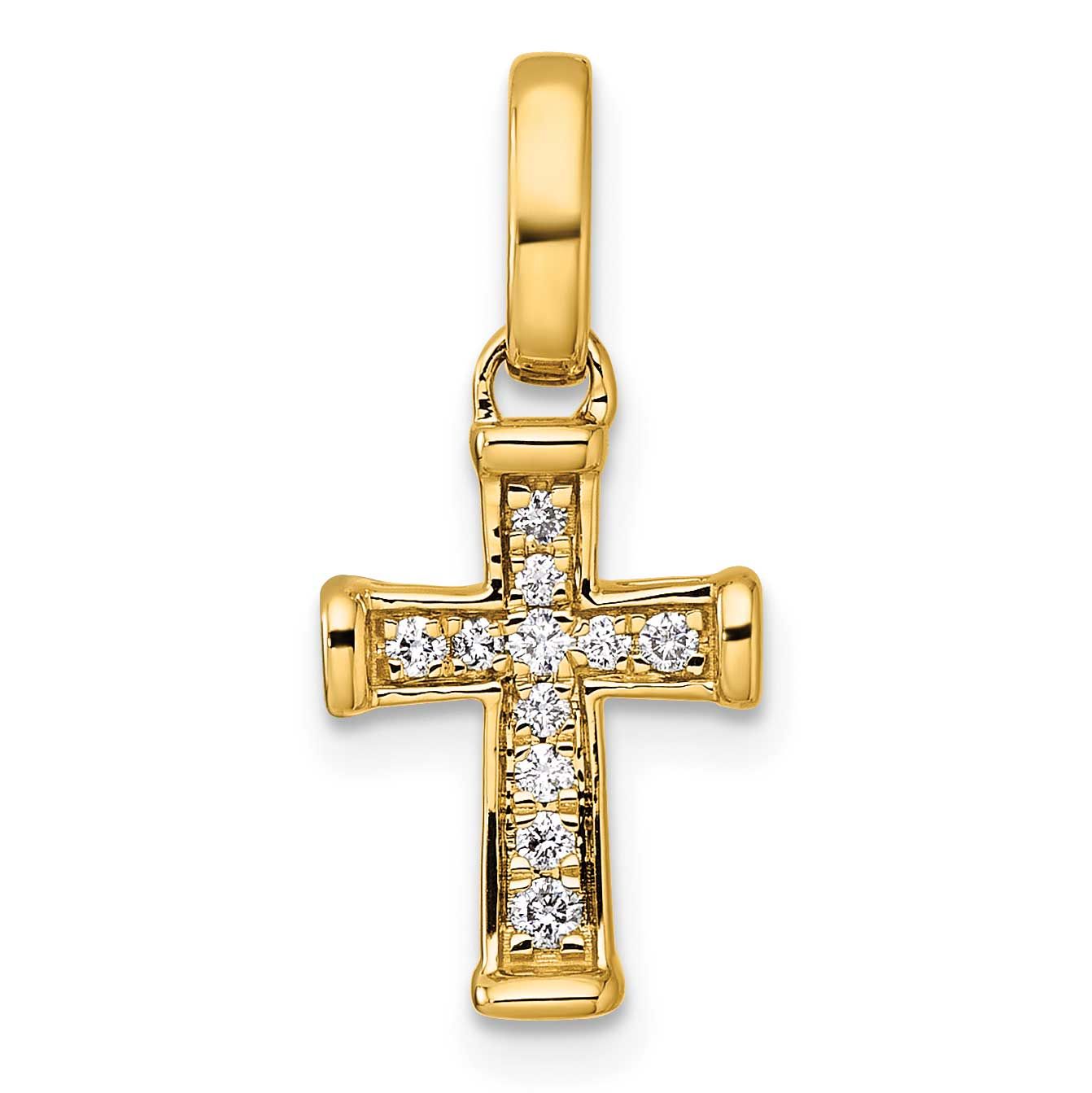 Small Diamond Latin Cross Pendant 14k Gold, MPN: PM4982-010-YA, UPC: