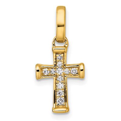 Small Diamond Latin Cross Pendant 14k Gold, MPN: PM4982-010-YA, UPC: