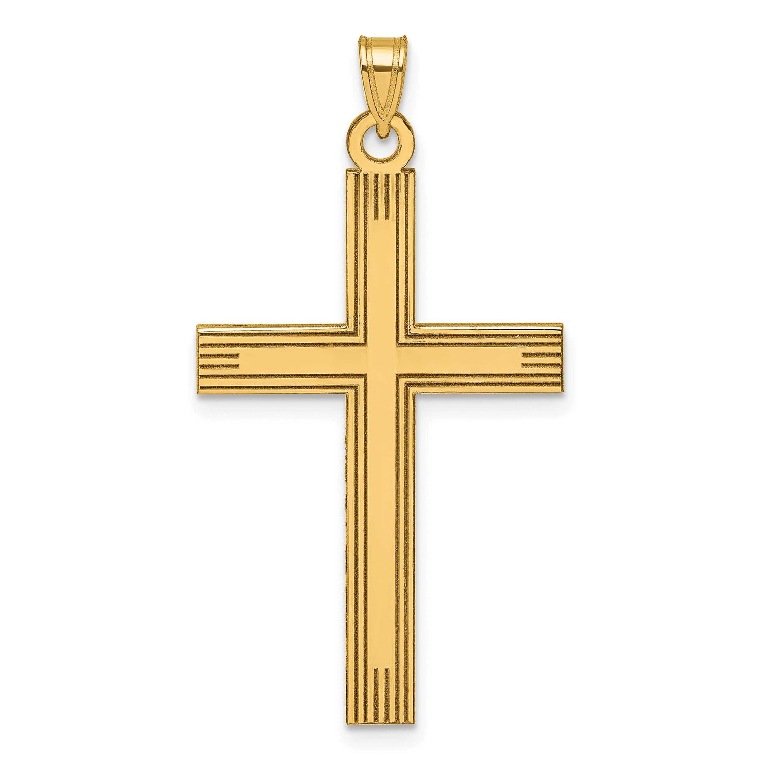 Laser Etched Cross Charm 14k Gold, MPN: XR2157, UPC: