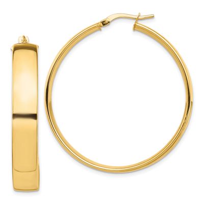 High Polished 7mm Hoop Earrings 10k Gold, MPN: 10TF1416, UPC: