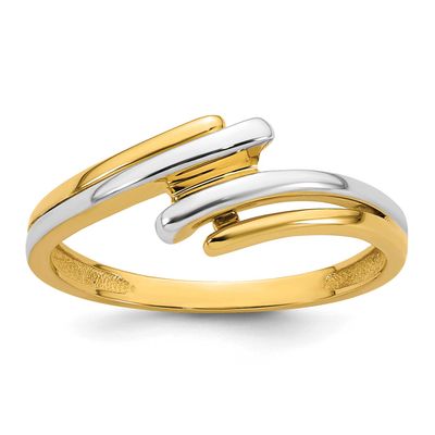 Bypass Ring 14k Gold with Rhodium Polished, MPN: R978, UPC: