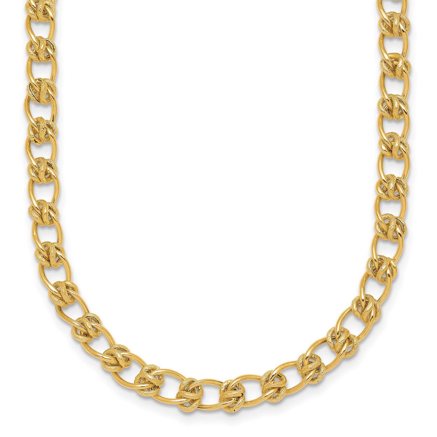 5.0mm Fancy Link 17 Inch Necklace 14k Gold Polished, MPN: SF3262-17, UPC:
