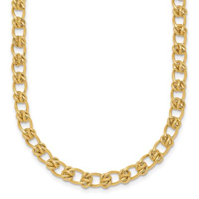 5.0mm Fancy Link 17 Inch Necklace 14k Gold Polished, MPN: SF3262-17, UPC: