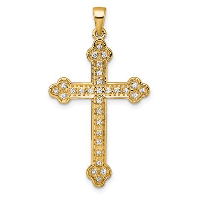 1/4Ct. Diamond Cross Pendant 14k Gold, MPN: PM5077-025-YA, UPC: