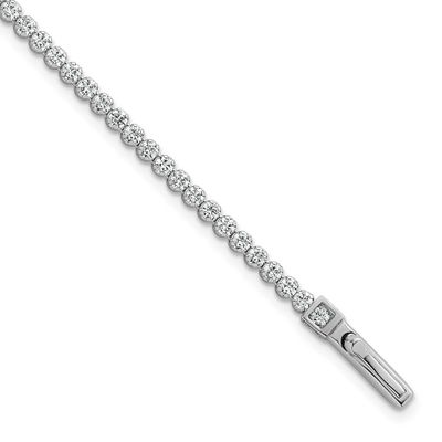2.5mm CZ 7.5 Inch Tennis Bracelet Sterling Silver Rhodium-Plated Polished, MPN: QG6853-7.5, UPC: