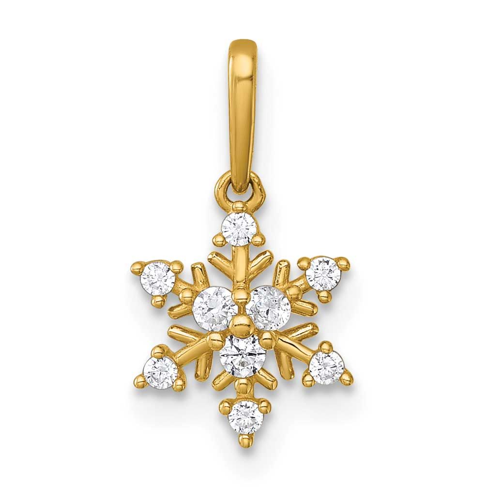 CZ Snowflake Pendant 14k Gold Polished, MPN: YC1610, UPC: