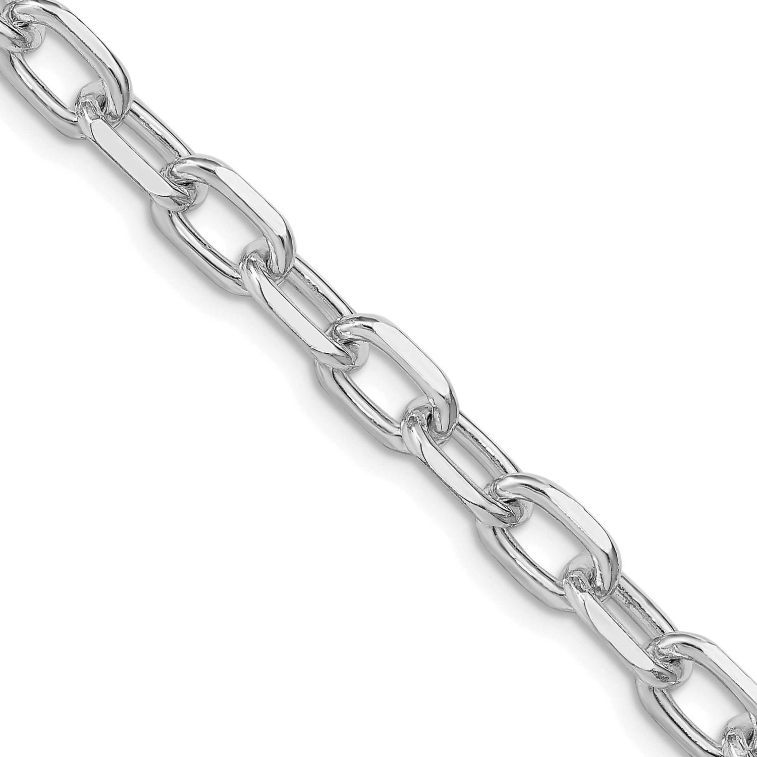 6.65mm Diamond-Cut Long Link Cable Chain 18 Inch Sterling Silver Rhodium-Plated, MPN: QAR180R-18, U…