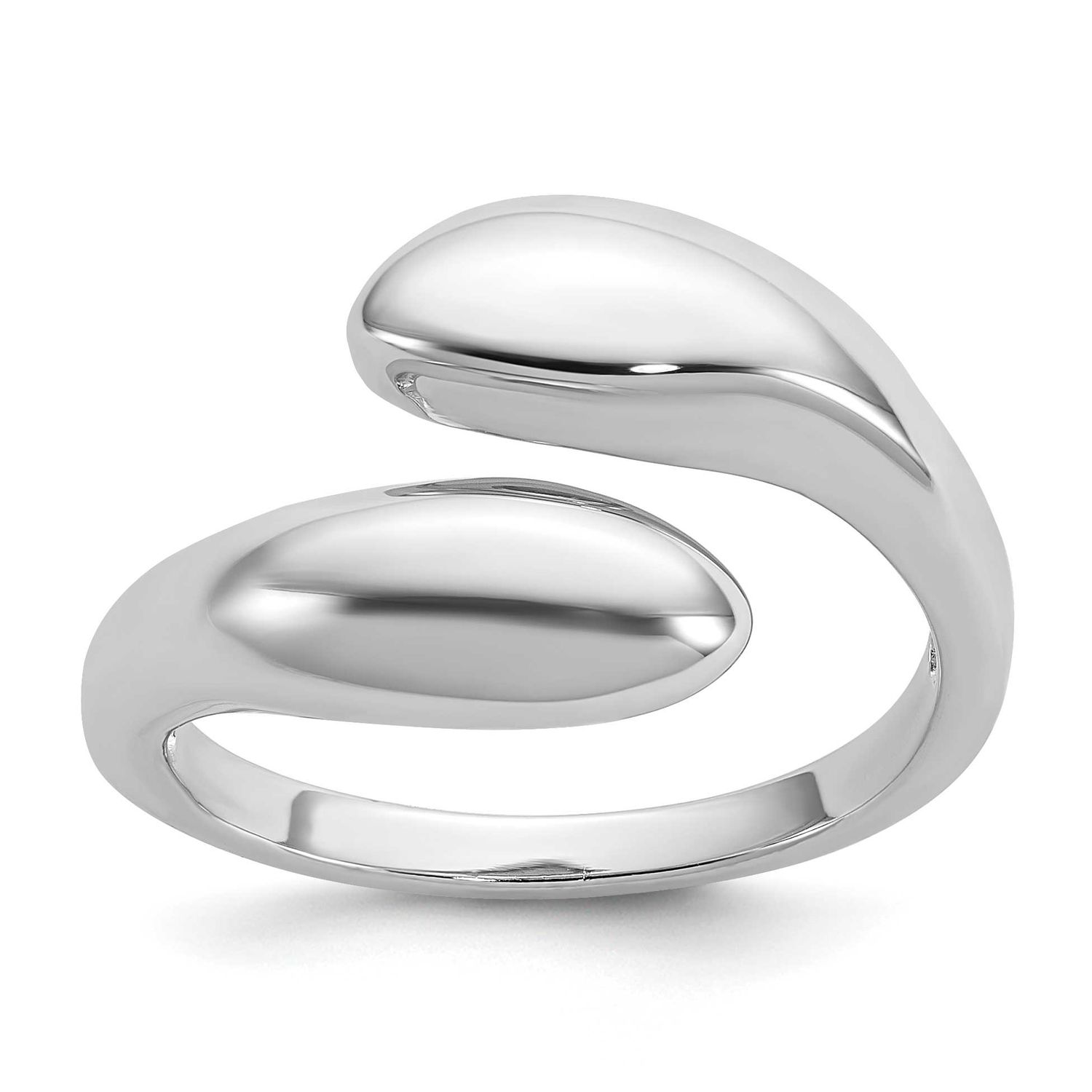 Polished Open Bypass Ring Sterling Silver Rhodium-Plated, MPN: QR7713, UPC: