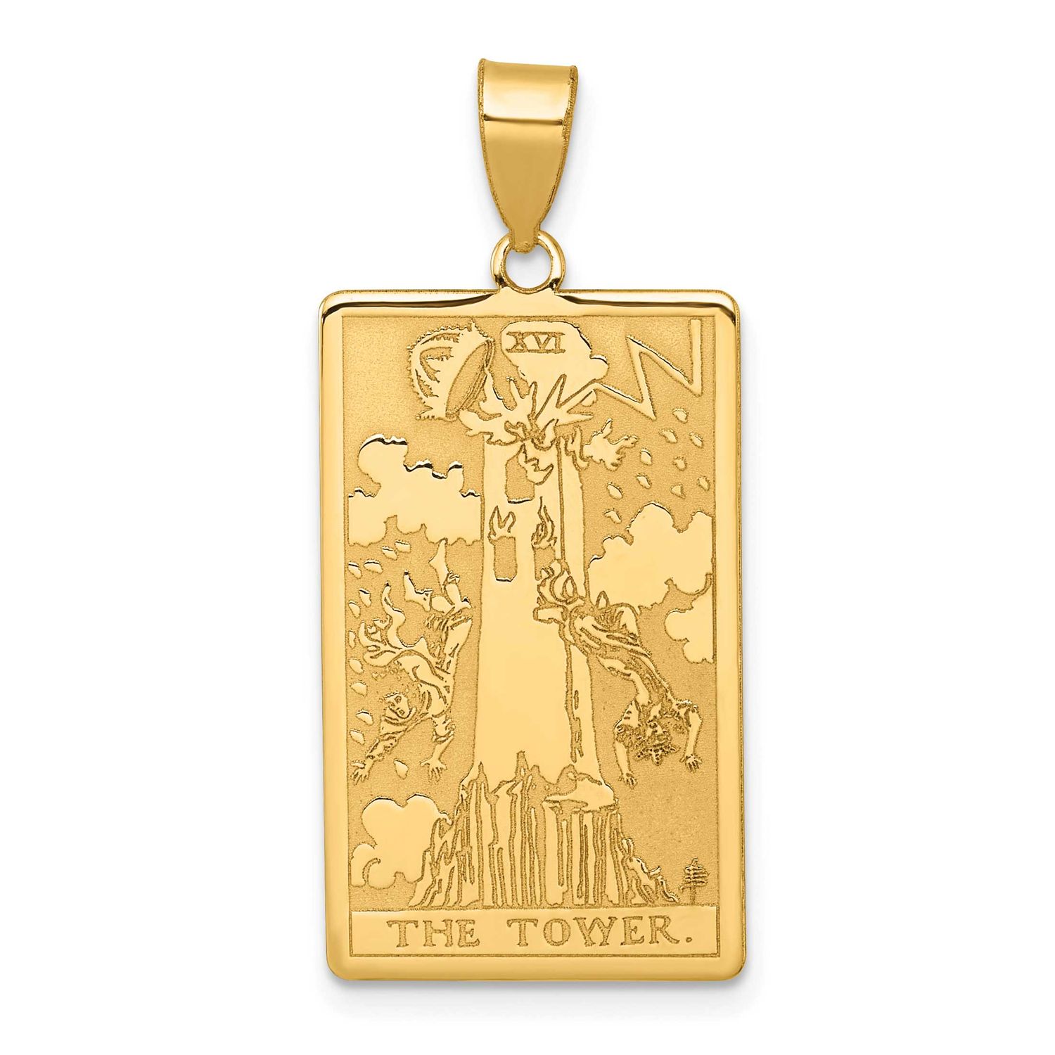 The Tower Tarot Card Pendant 14k Gold, MPN: XM726, UPC: