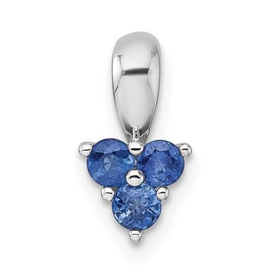 Polished Sapphire Pendant Sterling Silver Rhodium-Plated, MPN: QP6003SA, UPC: