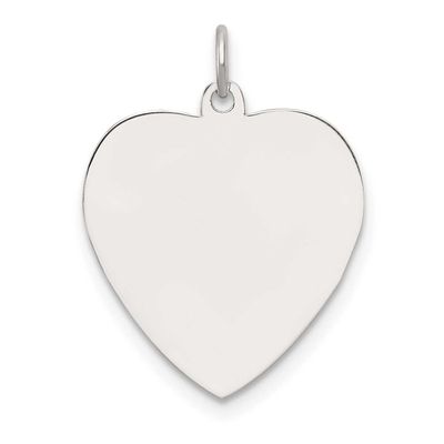 Engraveable Heart Polished Front Satin Back Disc Charm Sterling Silver Rhodium-Plated, MPN: QM571/3…