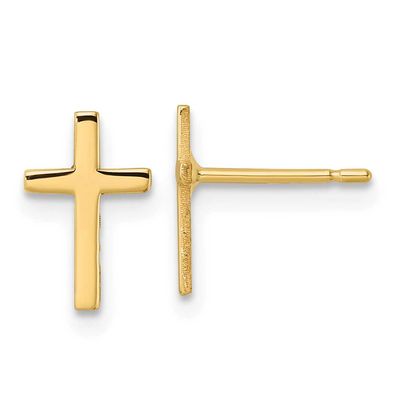 Cross Earrings 10k Gold Polished, MPN: 10REL172, UPC: