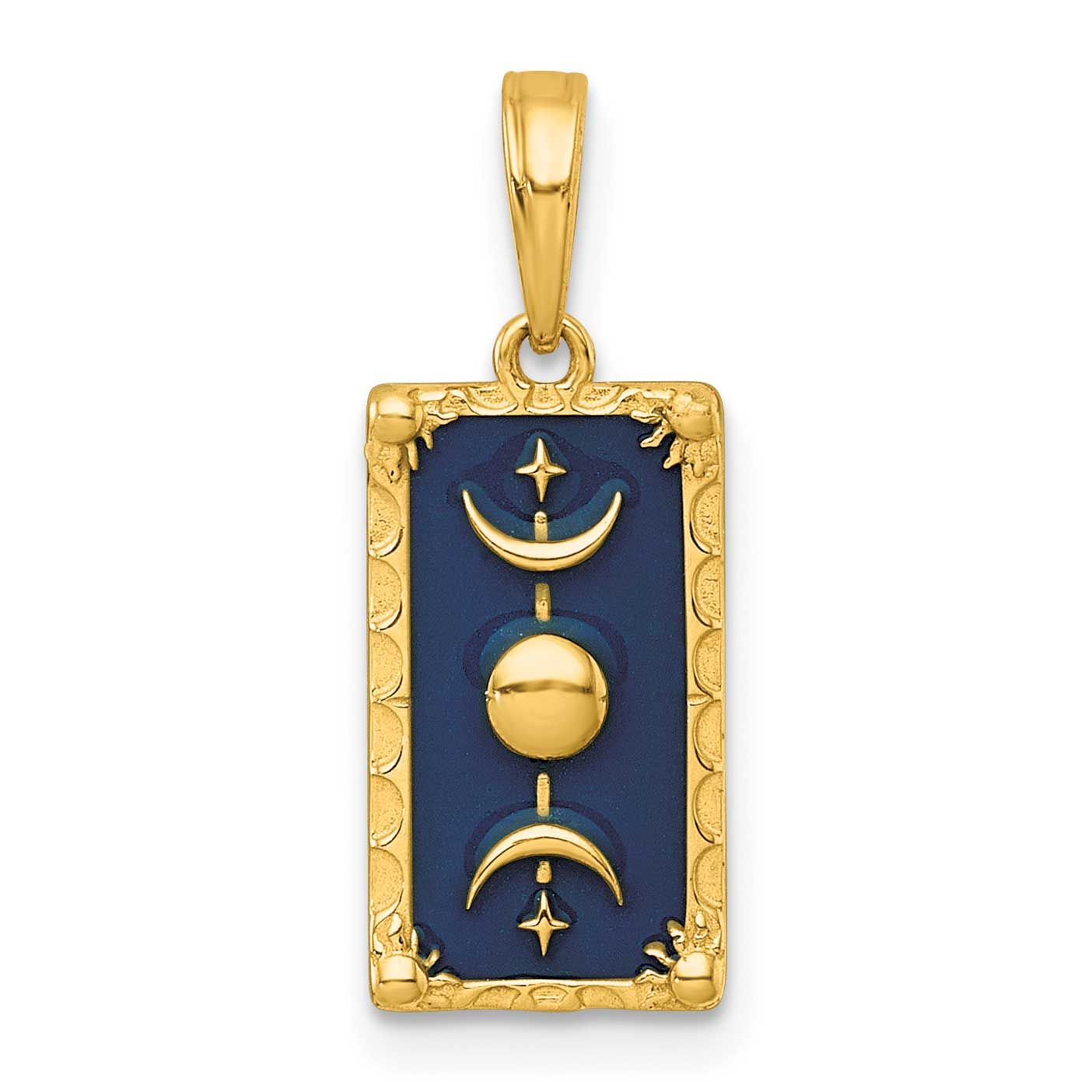 Enamel Moon Cycle Charm 14k Gold Polished, MPN: K10038, UPC: