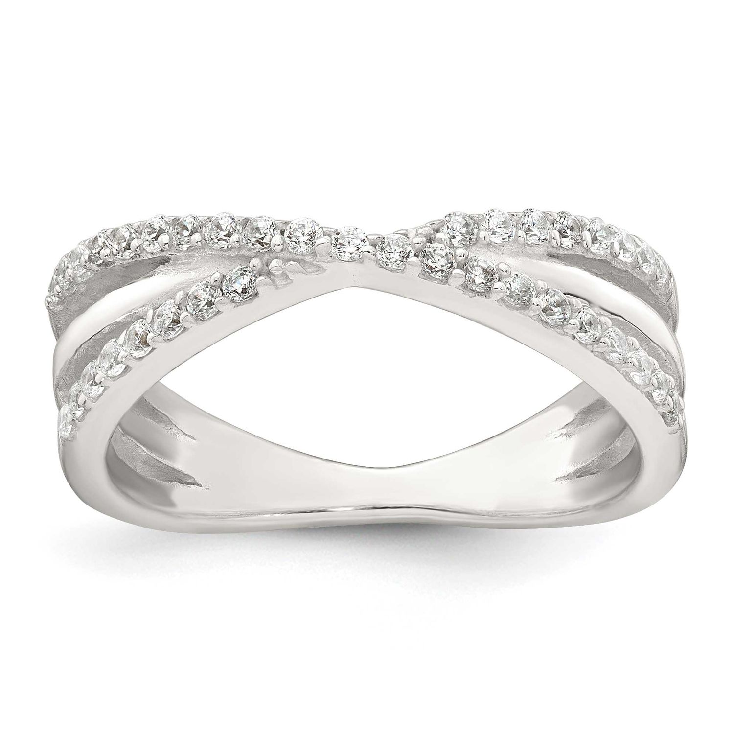 Fancy CZ Ring Sterling Silver Polished, MPN: QR7724, UPC: