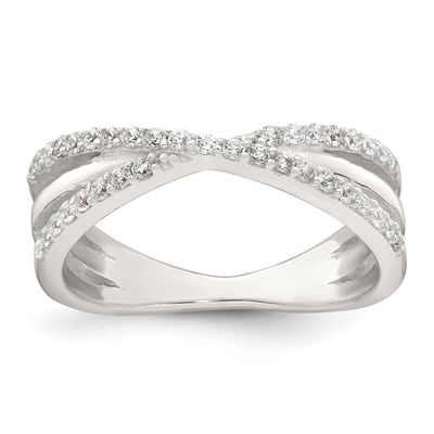 Fancy CZ Ring Sterling Silver Polished, MPN: QR7724, UPC: