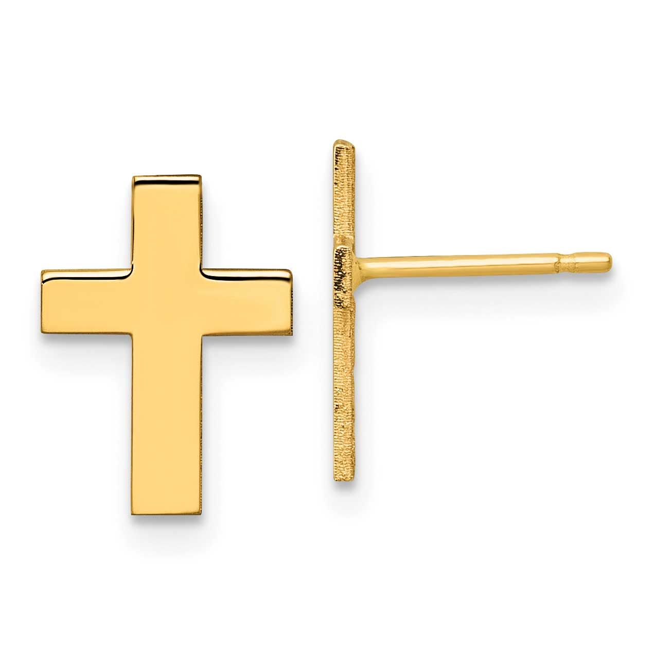 Cross Earrings 14k Gold Polished, MPN: TC1061, UPC: