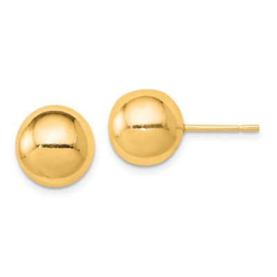 10mm Ball Earrings Sterling Silver Gold-Tone Polished, MPN: QE1835GP, UPC: