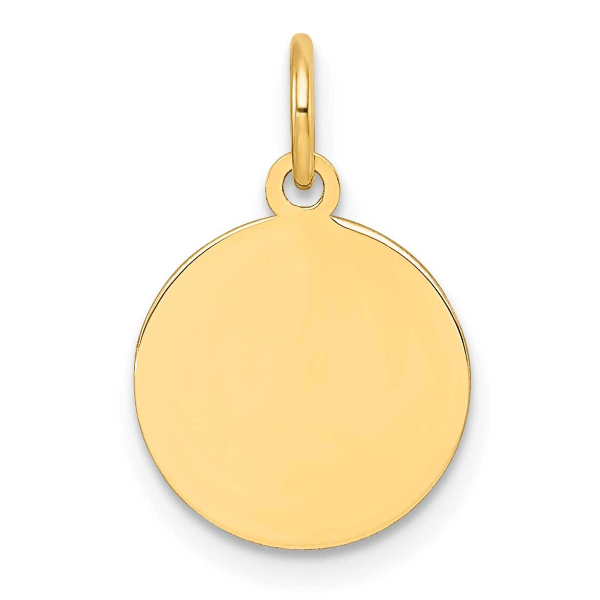 Plain .013 Gauge Circular Engravable Disc Charm 10k Gold, MPN: 10XM732/13, UPC: