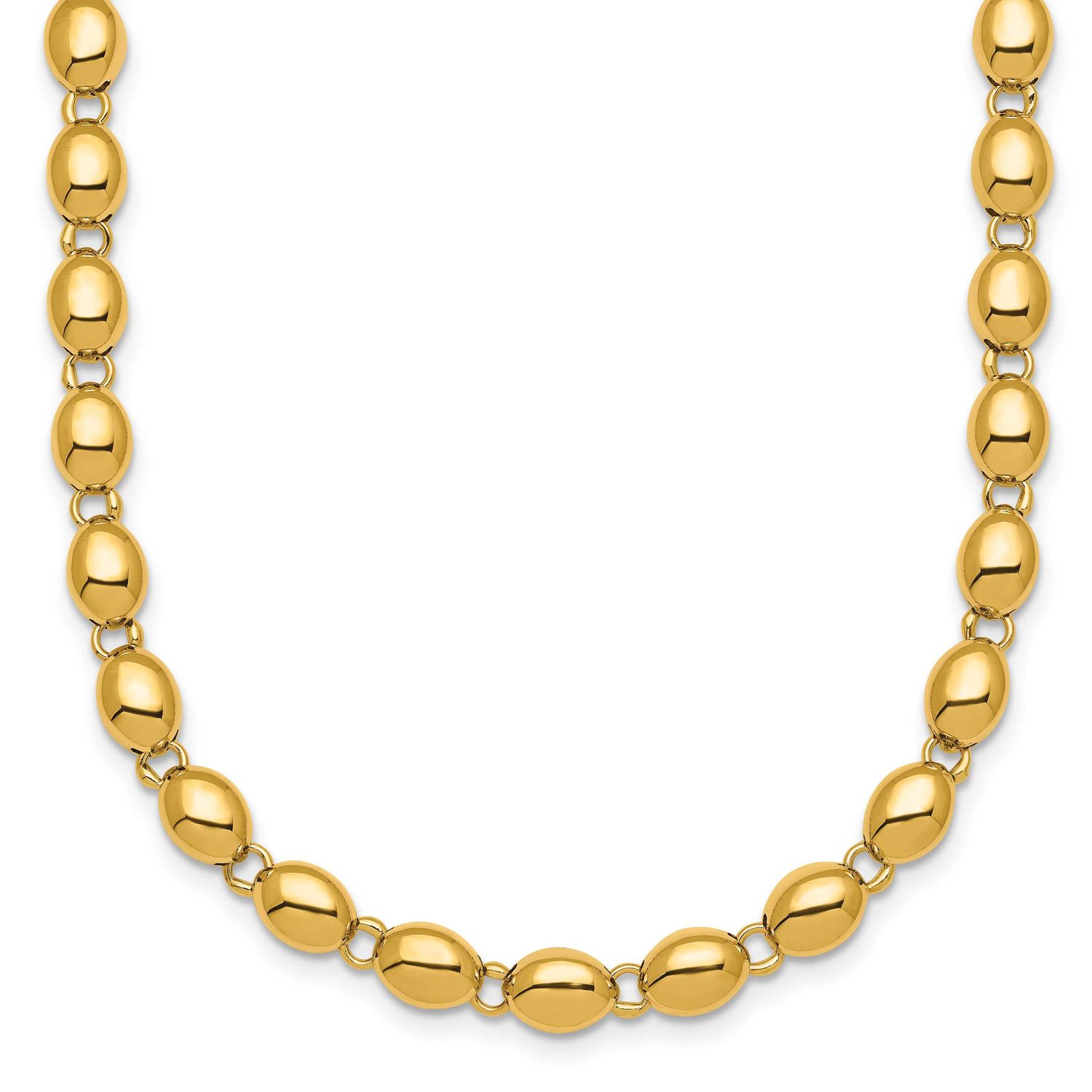 Beaded Fancy Link 5.25mm Necklace 14k Gold Polished, MPN: SF3271-18, UPC: