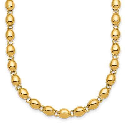 Beaded Fancy Link 5.25mm Necklace 14k Gold Polished, MPN: SF3271-18, UPC: