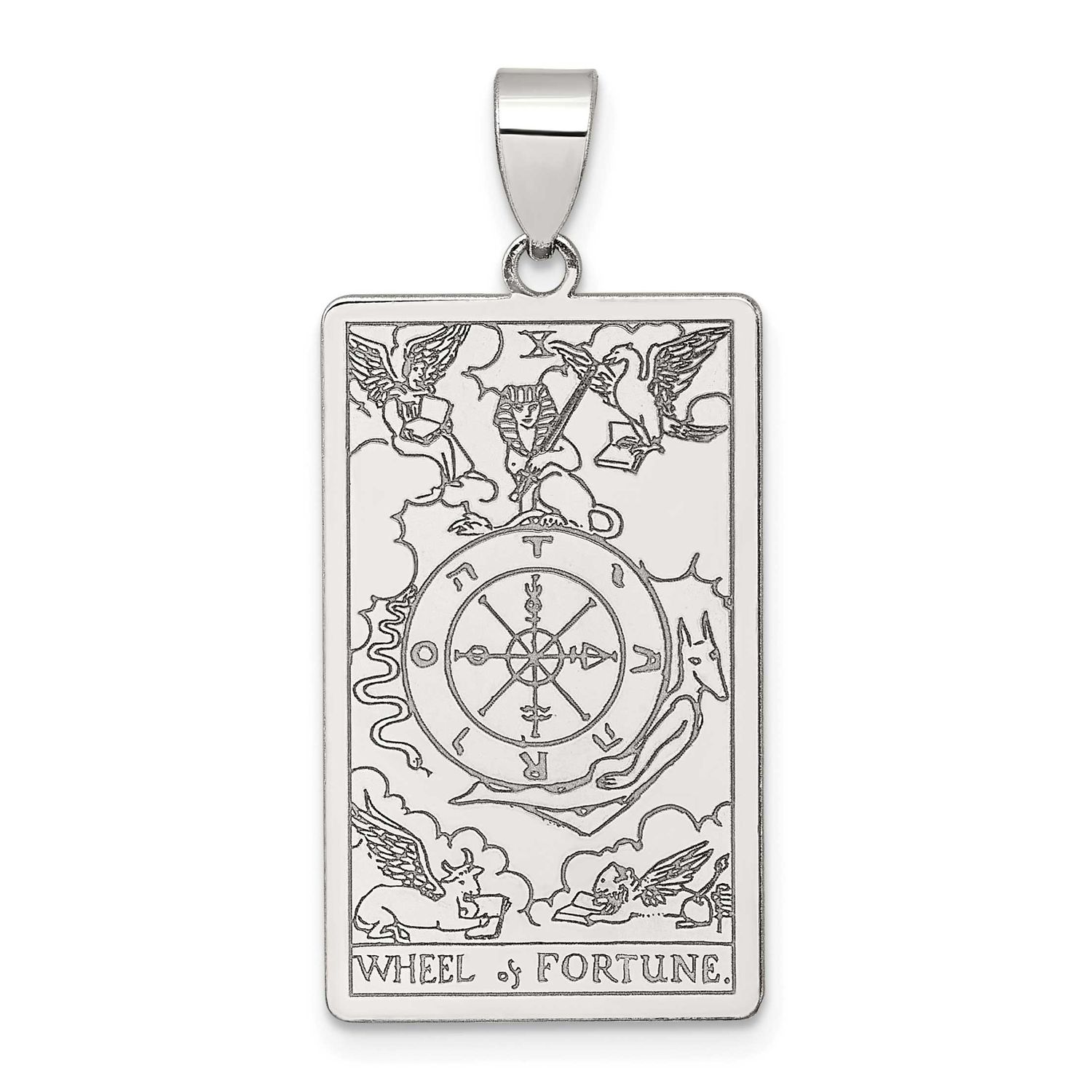 Wheel of Fortune Tarot Card Pendant Sterling Silver, MPN: QC11520, UPC: