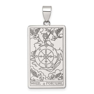 Wheel of Fortune Tarot Card Pendant Sterling Silver, MPN: QC11520, UPC: