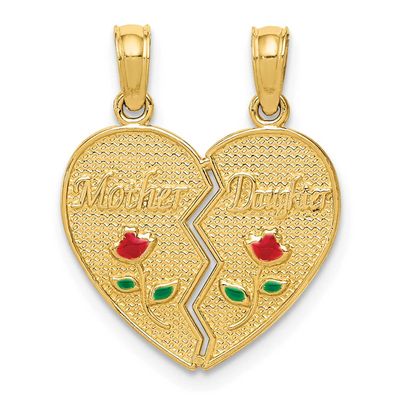Enameled Mother - Daughter Break-Apart Pendant 14k Gold, MPN: M2696, UPC: 886774277585