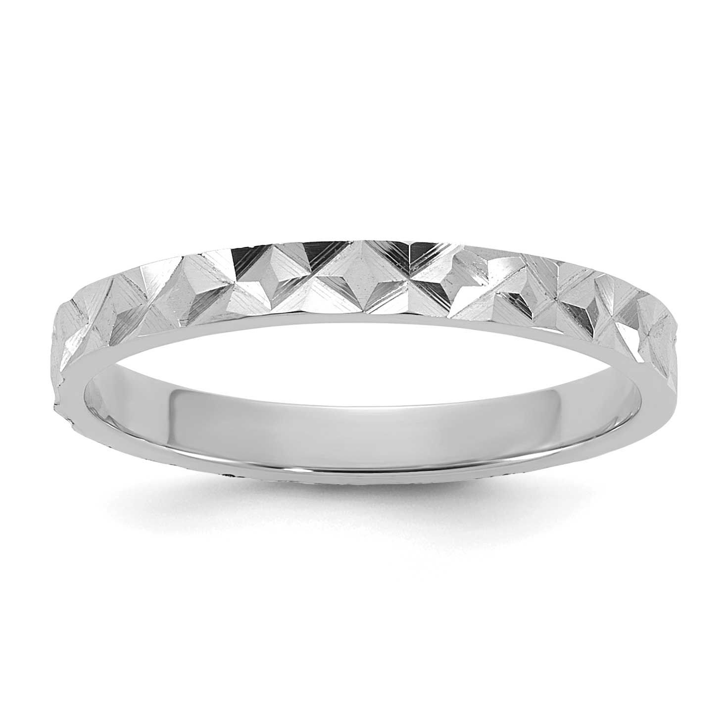 Diamond-Cut Design 2mm Band Baby / Children&#39;s Ring 10k White Gold, MPN: 10R986W, UPC: