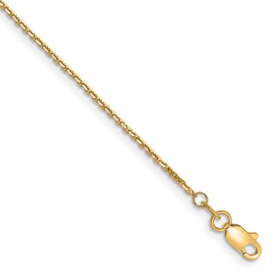 1.2mm Diamond-cut Cable Chain 10 Inch 10k Gold, MPN: 10PE332-10, UPC: