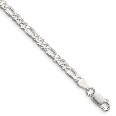 4.0mm Lightweight Flat Figaro Chain 20 Inch Sterling Silver, MPN: QMB100-20, UPC: