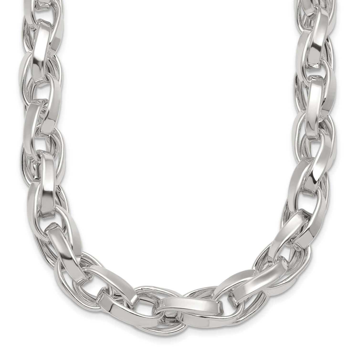 18 Inch Double Twist Link Necklace Sterling Silver Polished, MPN: QG6932-18, UPC: