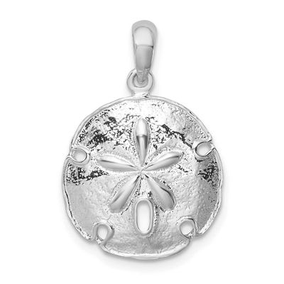 De-Ani Polished Beveled Sand Dollar Pendant Sterling Silver Rhodium-Plated, MPN: QC9824, UPC: 63721…