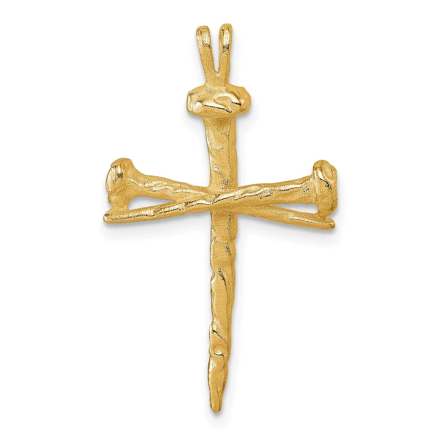 Nail Cross Charm 14k Gold Polished, MPN: D4755, UPC: