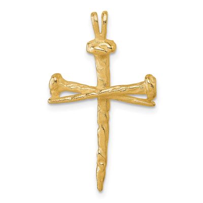Nail Cross Charm 14k Gold Polished, MPN: D4755, UPC:
