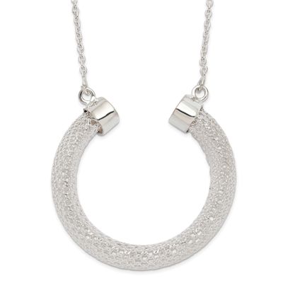 Mesh Hoop Necklace Sterling Silver Polished, MPN: QG4651-16.5, UPC: 191101676437