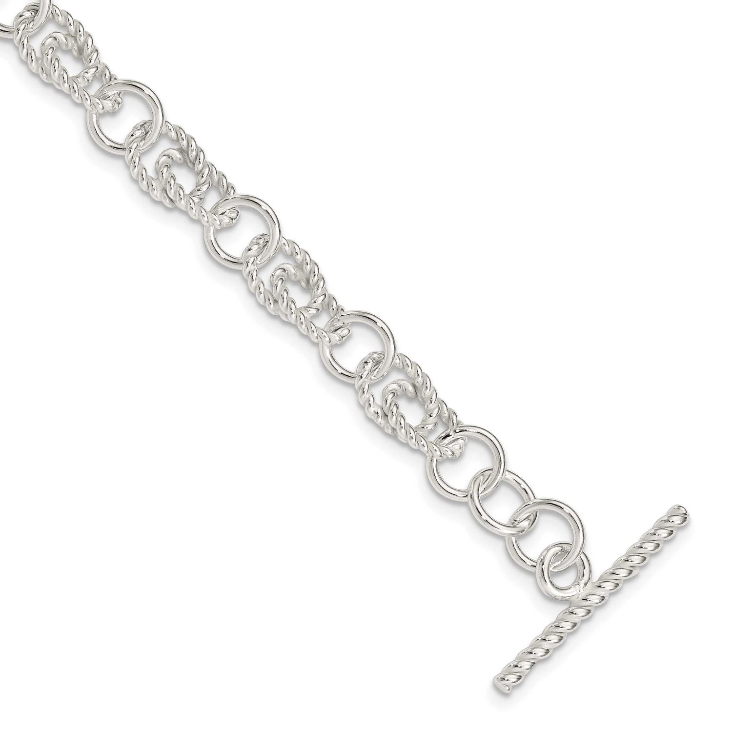 Double Twist Link Bracelet Sterling Silver, MPN: QG1526-7, UPC: 191101294570