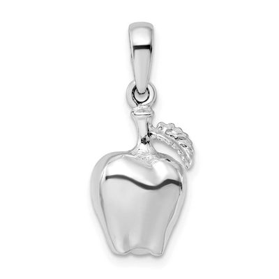 De-Ani Polished 3D Apple Pendant Sterling Silver Rhodium-Plated, MPN: QC9796, UPC: 637218145607